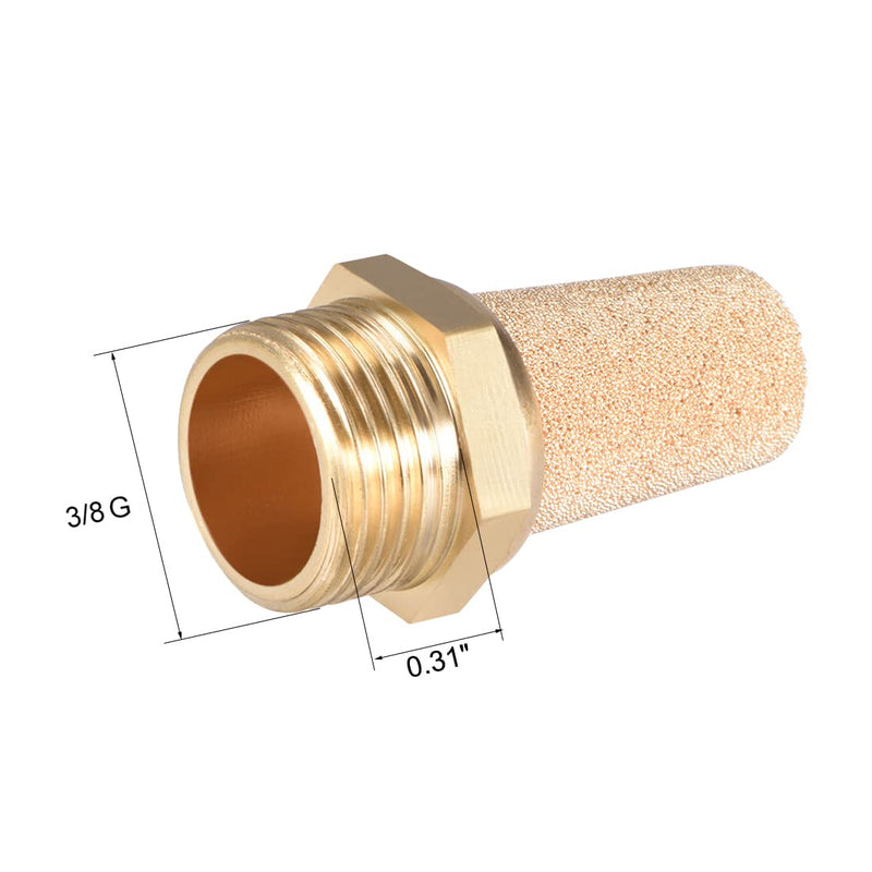 [Australia - AusPower] - sourcing map 5pcs Brass Silencer G3/8 Adjustable Silencer G Brass 
