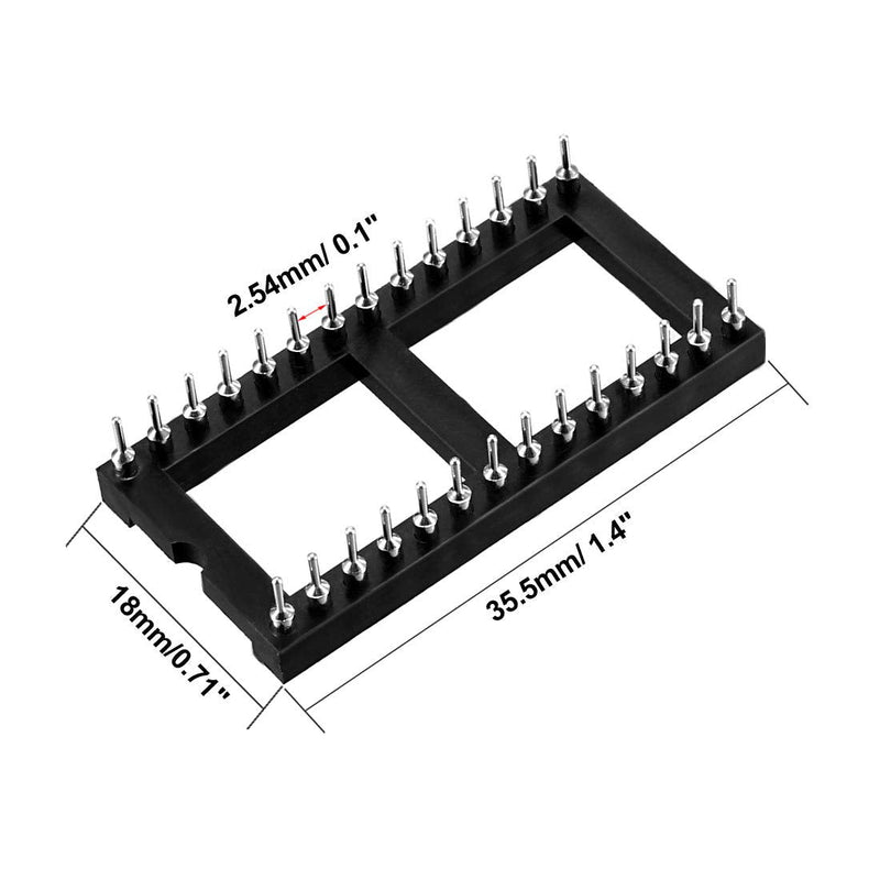 [Australia - AusPower] - uxcell 17pcs DIP IC Chip Socket Adaptor Round 28 Pin 2.54mm Pitch Dual Row 15.24mm Row Pitch 