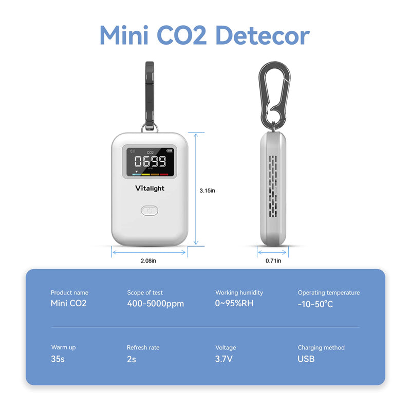 [Australia - AusPower] - Mini CO2 Detector, Air Quality Monitor, Stylish and Lightweight CO2 Monitor for Travel Home Indoor,You Can Use Anywhere 