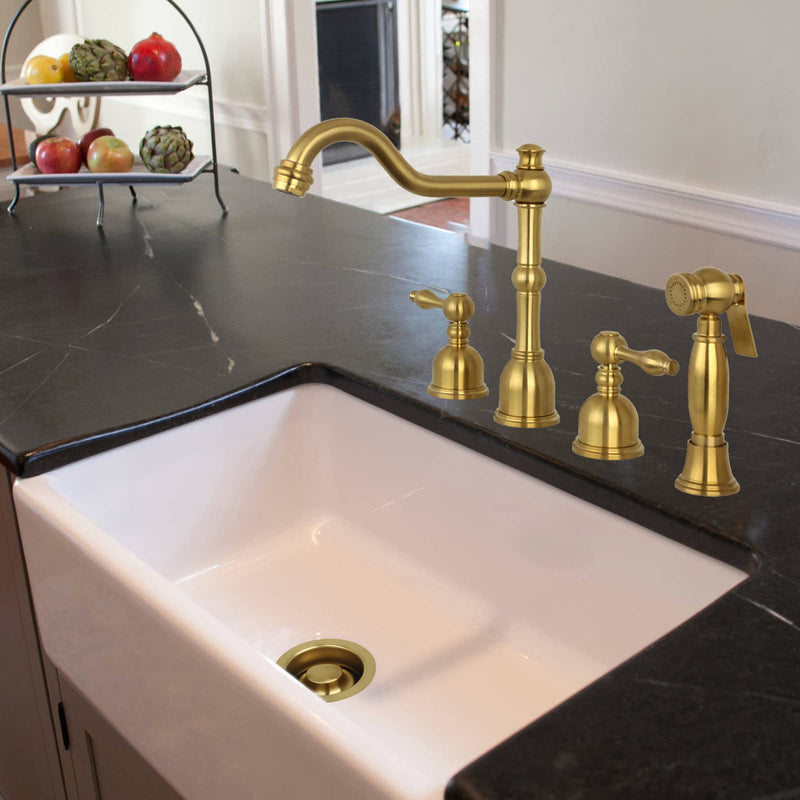 Akicon Kitchen Sink Brass Gold Finish Garbage Disposal Flange Stopper, One Size Disposal Rim, Fit 3-1/2 Inch Standard Sink Drain Hole Brushed Gold