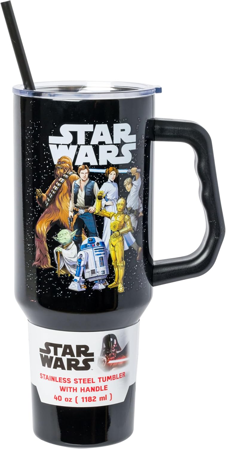 Silver Buffalo Star Wars, Double Walled Stainless Steel Tumbler, 40oz Star Wars Original Trilogy