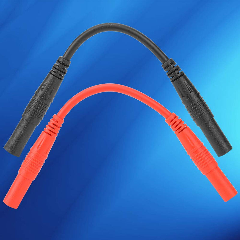[Australia - AusPower] - 10cm 4mm Test Cable Banana Plug Multimeter Probe Test Cable Female Head Test Probe Cable Wire Cable Banana Plug Test Wire Extension Cable (Black and Red) 