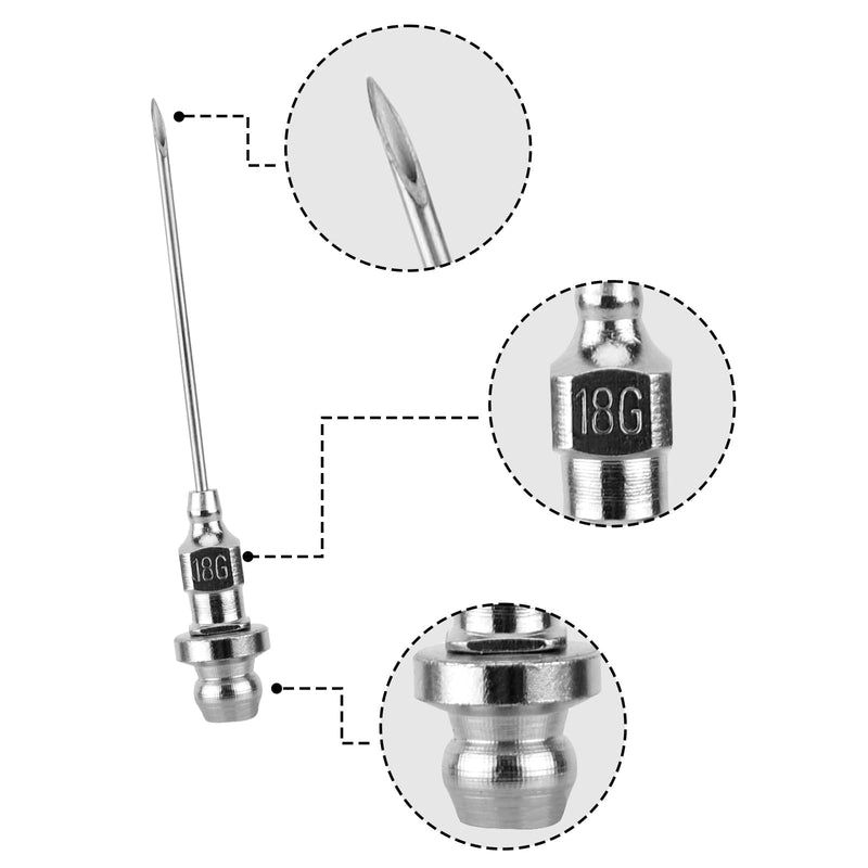 SAVITA Pack of 3 grease injector needle, mini bearing grease needle nozzle, portable and removable grease needle, grease nipple needle, air nozzle, grease tool