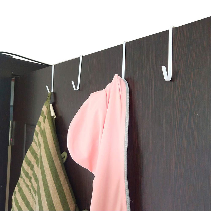 [Australia - AusPower] - OJYUDD 12 Pack White Smart Over The Door Hook,2 Side Metal Z Hooks,S Hooks for Hanging Coats,Bags,Towels for Bathroom,Kitchen,Office 