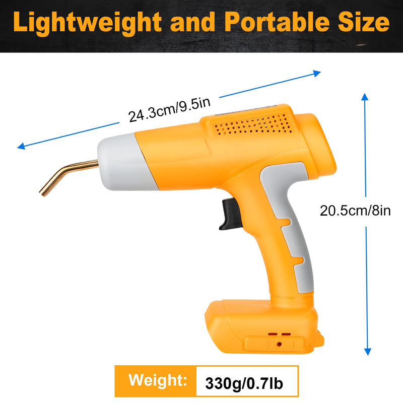 Cordless Plastic Welder Gun Compatible with Dewalt 20V Max Battery with 600PCs Hot Staples Plastic Welding Kit for Car Bumper and other plastic Repairing(No Battery)
