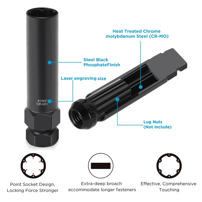 [Australia - AusPower] - 2 Piece 6 Spline & 7 Spline Lug Nut Key, Spline Lug Nut Socket, Wheel Lock Removal Tool Kit for Easy Installation and Removal of Lug Nuts on Aftermarket Wheels 