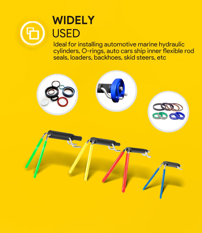 [Australia - AusPower] - 6 Pack Hydraulic Seal Installation Tools, Hydraulic Cylinder Piston Repair Rebuild Seal Kit, U-Cup Rod Seal Installation Tool Kits Upgraded Super Strong Seal Twistor Install Tool Set 
