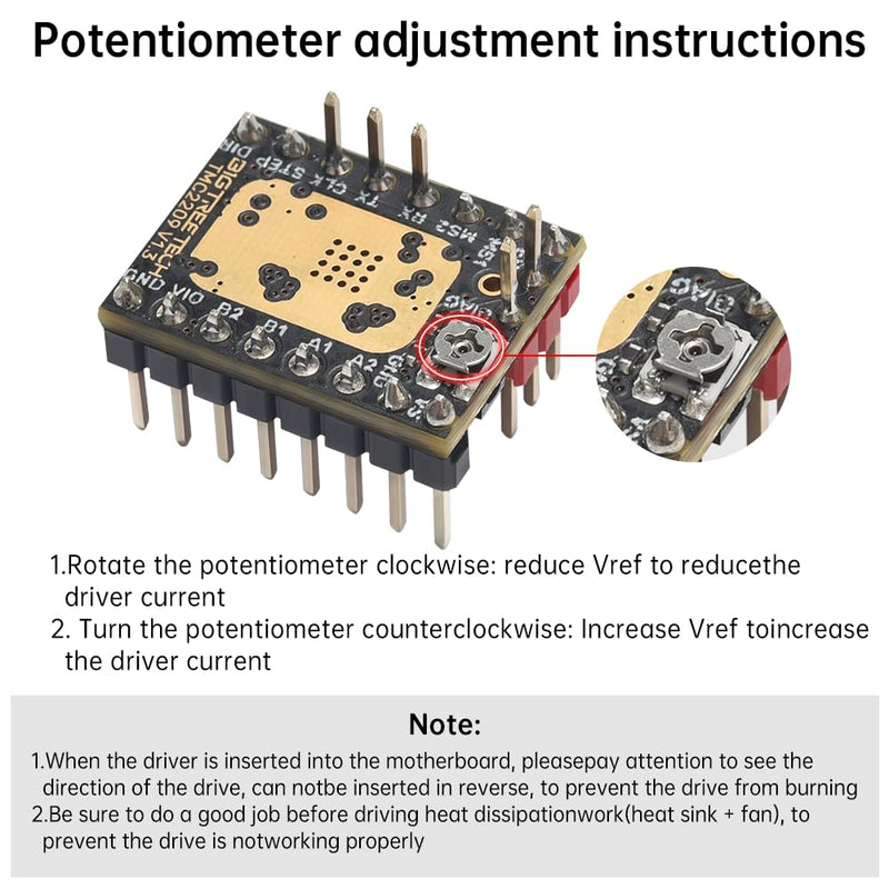 [Australia - AusPower] - BIGTREETECH 6PCS TMC2209 V1.3 Stepper Motor Driver 2.8A UART Ultra Silent Stepsticks Supports Step/DIR Mode for Octopus V1.1/Octopus Pro/SKR V1.4 Turbo/SKR 3/Manta M4P/M5P/M8P Control Board 