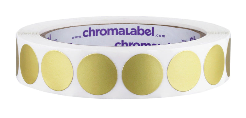 ChromaLabel 0.75 Inch Round Label Removable Color Code Dot Stickers, 1000 Labels per Roll, Gold