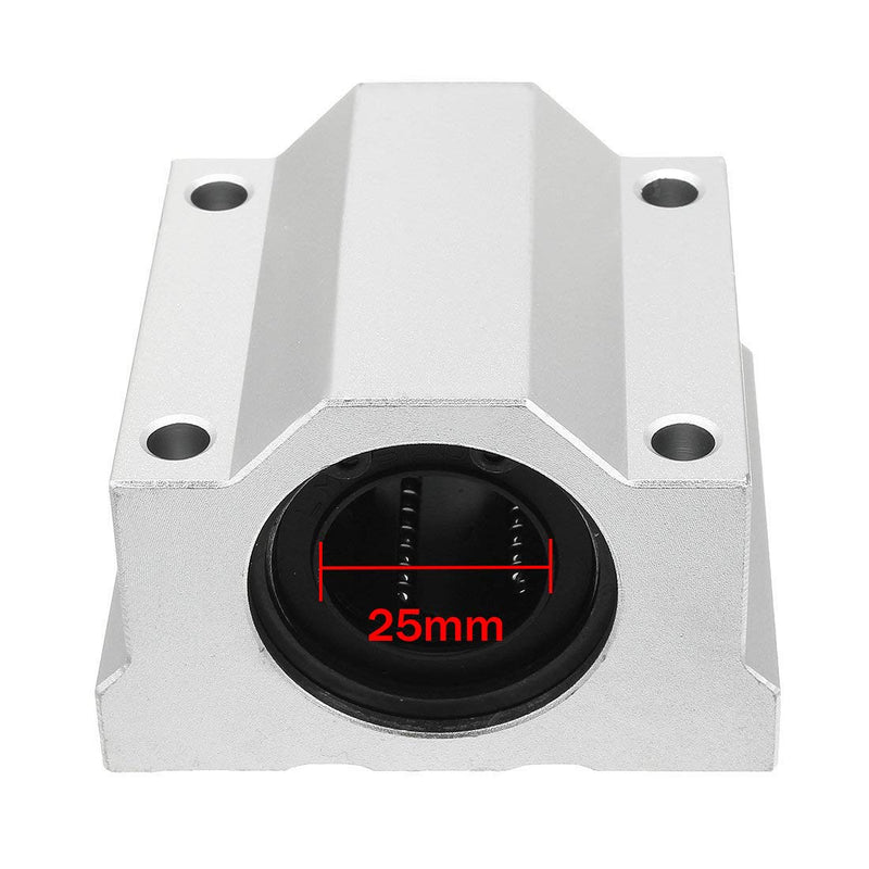 [Australia - AusPower] - Silver Tone 25mm Inner Diameter Aluminium Alloy Linear Ball Roller Bearing Sliding Block 