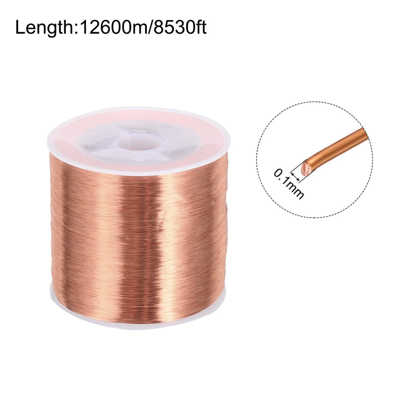 MECCANIXITY 0.1mm Magnet Wire 8530ft Enameled Copper Wire Enameled Magnet Winding Wire Coil 200g 155C for Transformers Inductors