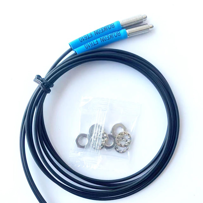 [Australia - AusPower] - FT610 Fiber Optic Sensor,Through-Beam Reflection Fiber Optic,1m Line Length,M6 Sensor Probe Through-Beam Reflection Optical Sensor 