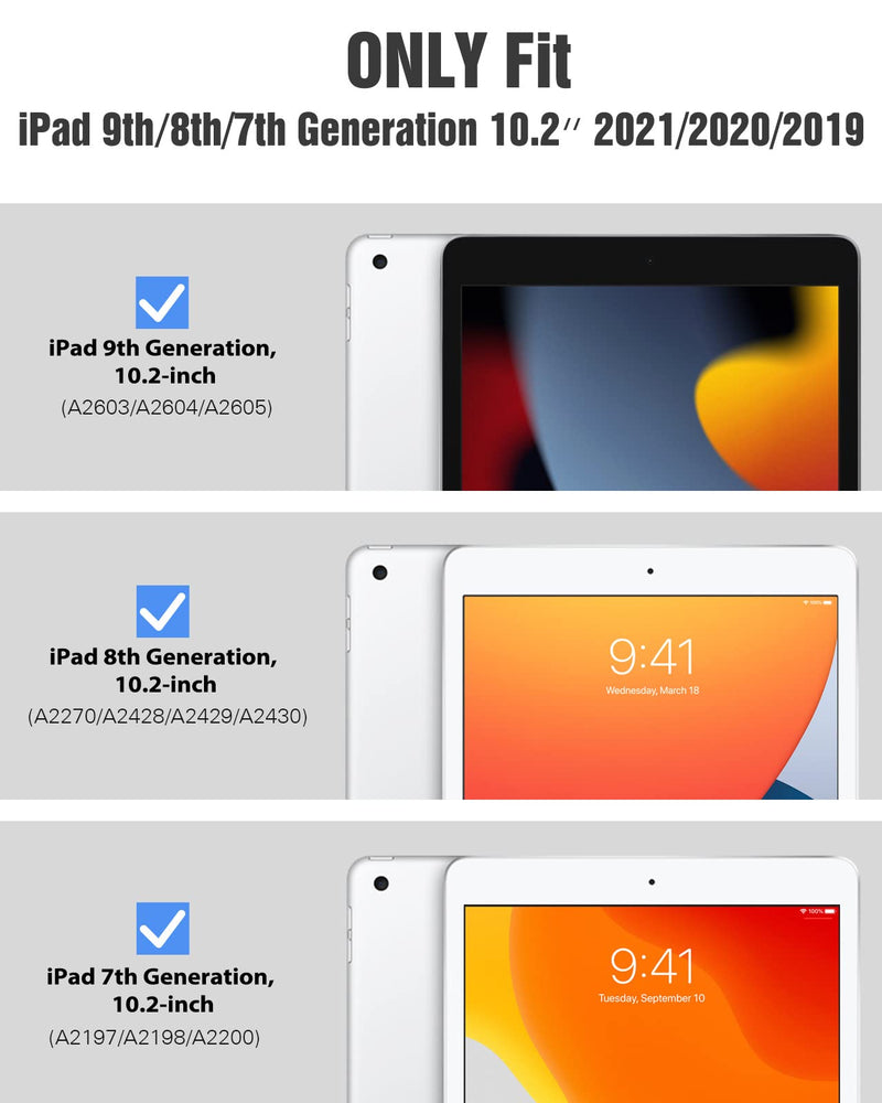 [Australia - AusPower] - TiMOVO for iPad 9th Generation Case 2021, 10.2 inch iPad Case with Pencil Holder, Smart Stand Protective Clear Case Cover for iPad Case 9th/8th/7th (2021/2020/2019), Light Gray 