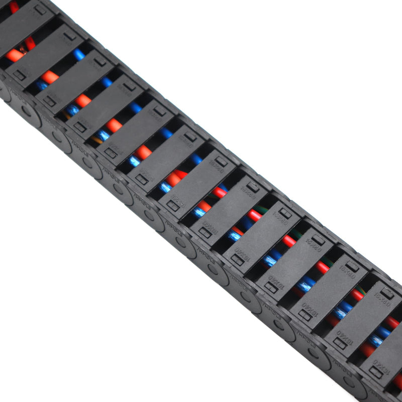 [Australia - AusPower] - 15mm x 30mm 1M Open On Both Side Plastic Towline CNC Machine Tool Cable Carrier Drag Chain Nested Black Semi Enclosed Type (Inner Side openable) (Semi Enclosed Type, 15mm x 30mm A) 