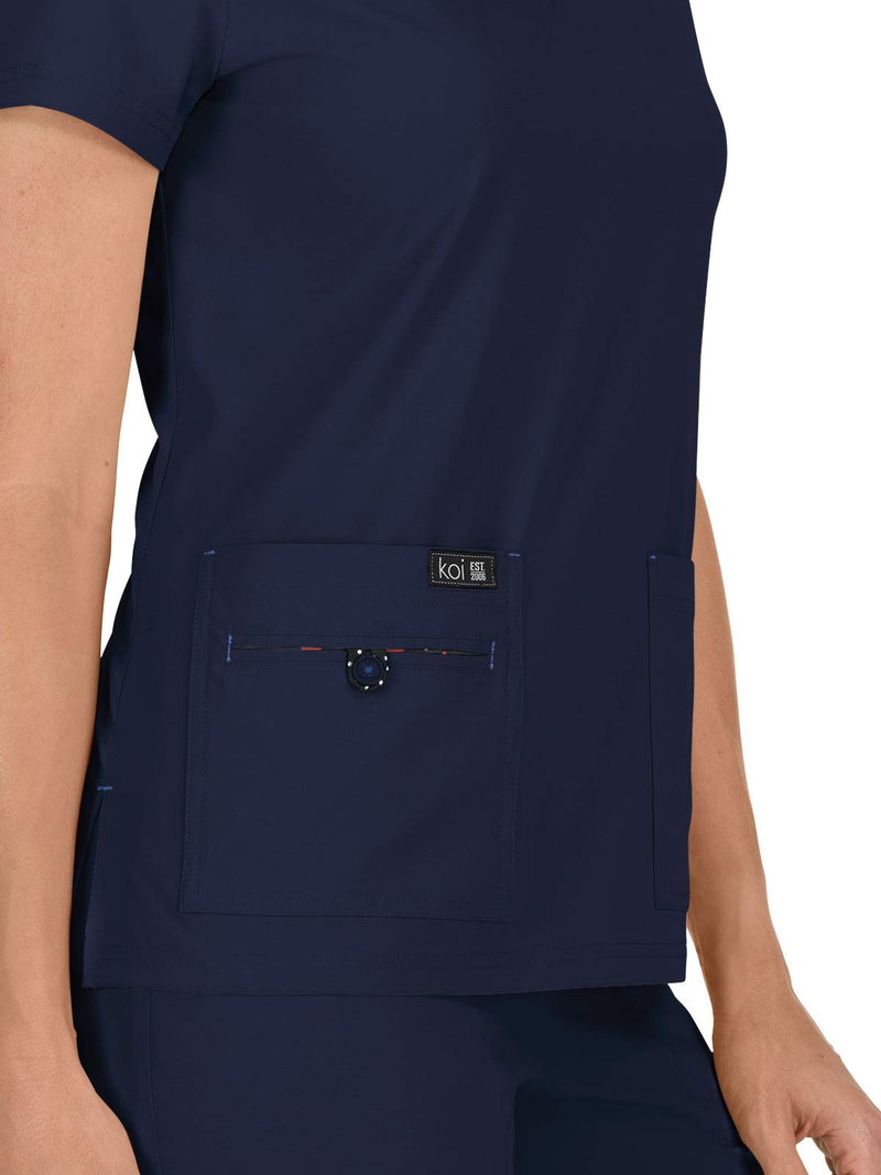 [Australia - AusPower] - KOI Basics 373 Women's Becca Scrub Top Medium Navy 