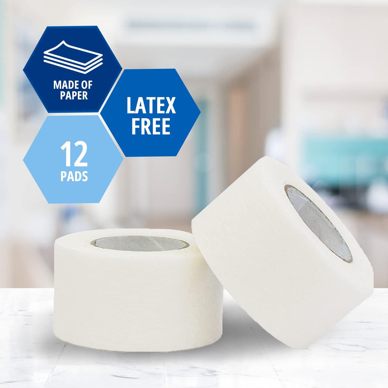 [Australia - AusPower] - MED Pride Paper Surgical Tape 1" x 10 Yards for Wound Dressing [Pack of 12] - Latex-Free & Hypoallergenic Medical Tape Suitable for Sensitive Skin- Hospital-Grade, Breathable Wound Care Paper Tape 