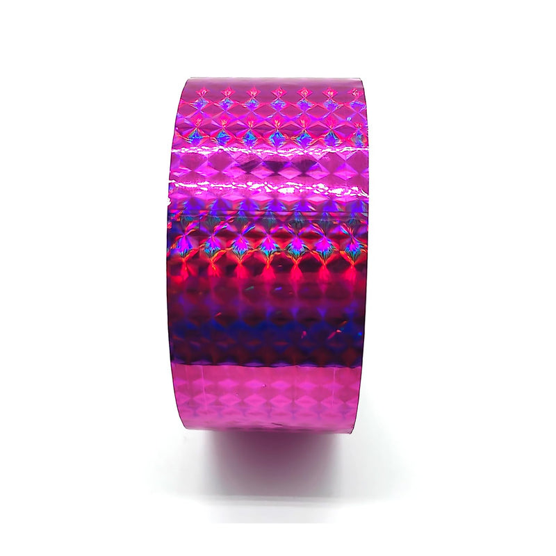 Reflective Crafting Tape, Graphic Glitter Holographic Prism Tape, for Craft Project, DIY Art, Holiday Packing, Wrapping, Keep Birds Away, 1.8 Inches by 55 Yards (Holographic-Purple) Holographic-Purple