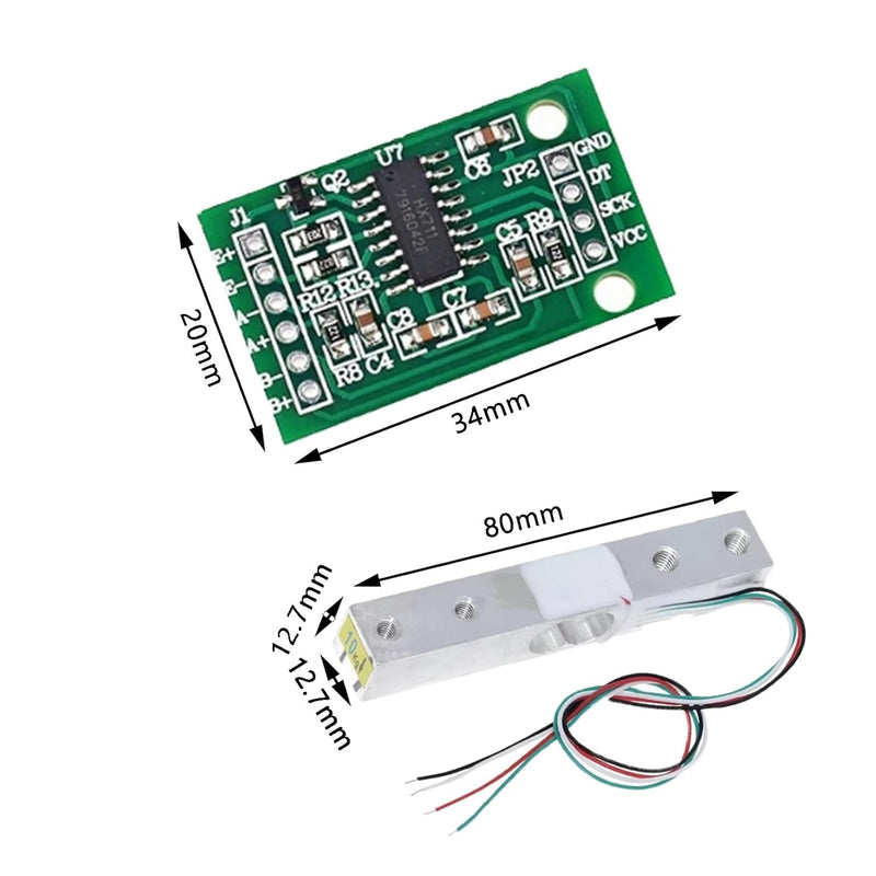 [Australia - AusPower] - Pack of 2 5/10/20 kg Load Cell Weight Sensors Digital Scales Load Cell + 2 Pieces HX711 Load Cell Weight Sensor Module for Arduino Microcontroller DIY (20 kg) 20KG 