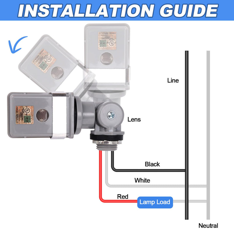 [Australia - AusPower] - 2 Packs Swivel Mount Outdoor Photocell Sensor, Photoelectric Switch for Back Yard Lighting 