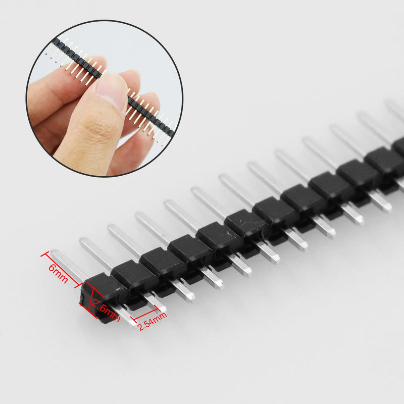 [Australia - AusPower] - 2.54 mm Pitch Straight Single Row Header Connector 1 x 40 Pins (50 Pieces) 