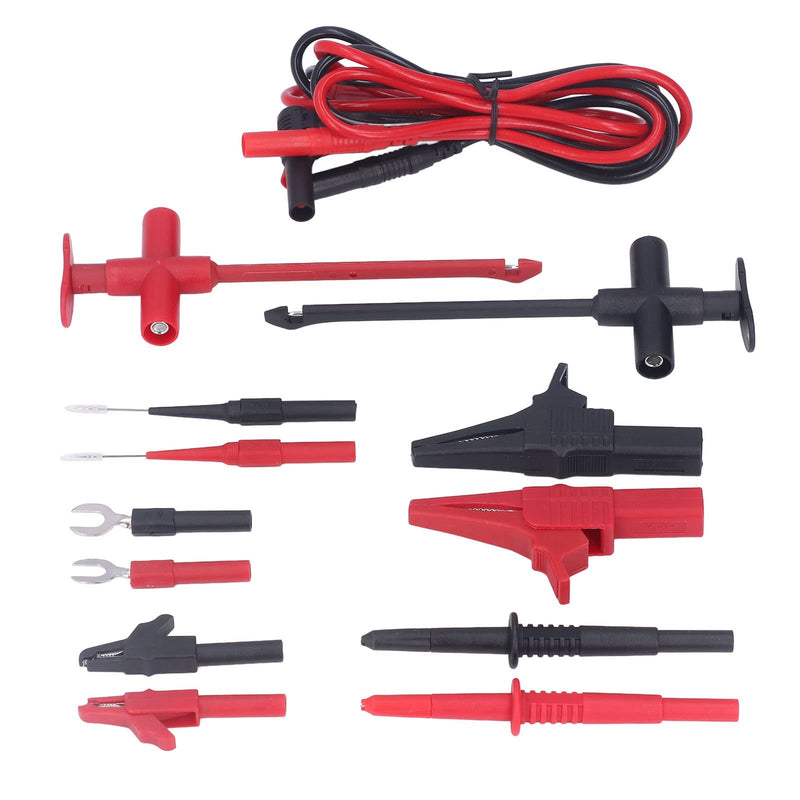 [Australia - AusPower] - Multimeter Test Leads Kit, Brass PVC PA Clip Test Clip Probe Banana Plug Testing Cable 