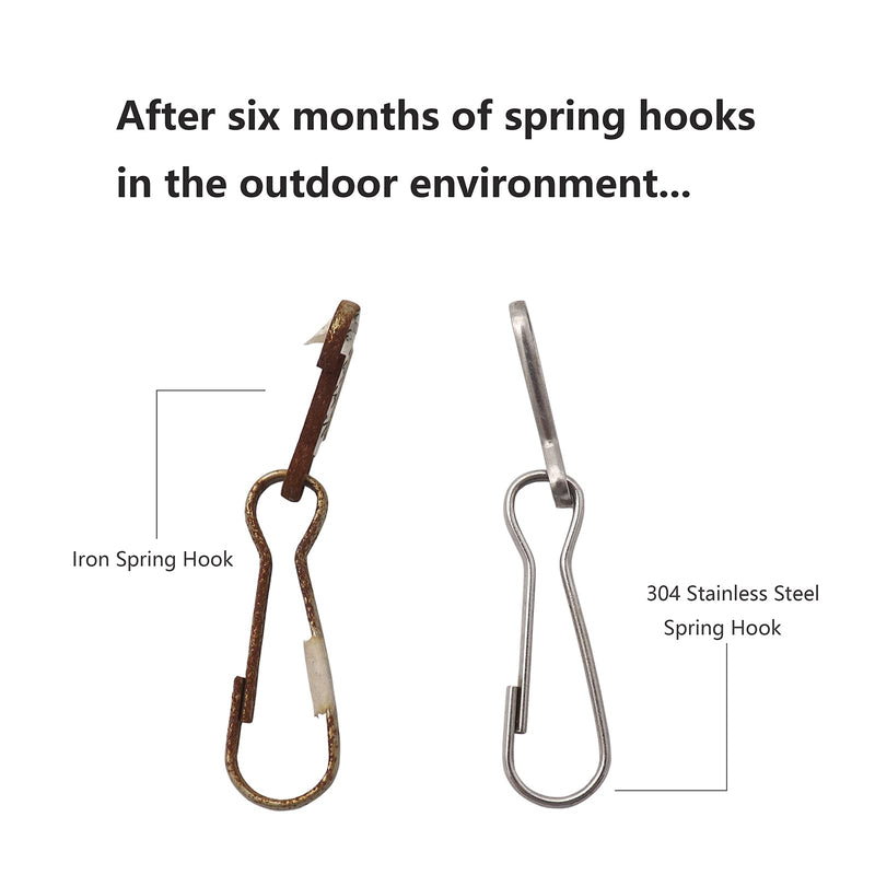 [Australia - AusPower] - 100 Pcs Lanyard Hooks, 304 Stainless Steel Metal Spring Hooks, Small Spring Clips, Lanyard Snap Clip Hooks for ID Card, Key Chain - 1 Inch(25mm) 