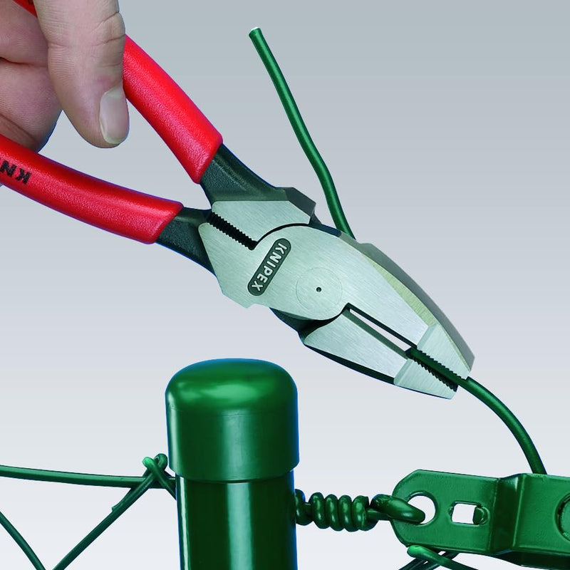 KNIPEX 09 01 240 high leverage lineman side-cutting pliers with New England head
