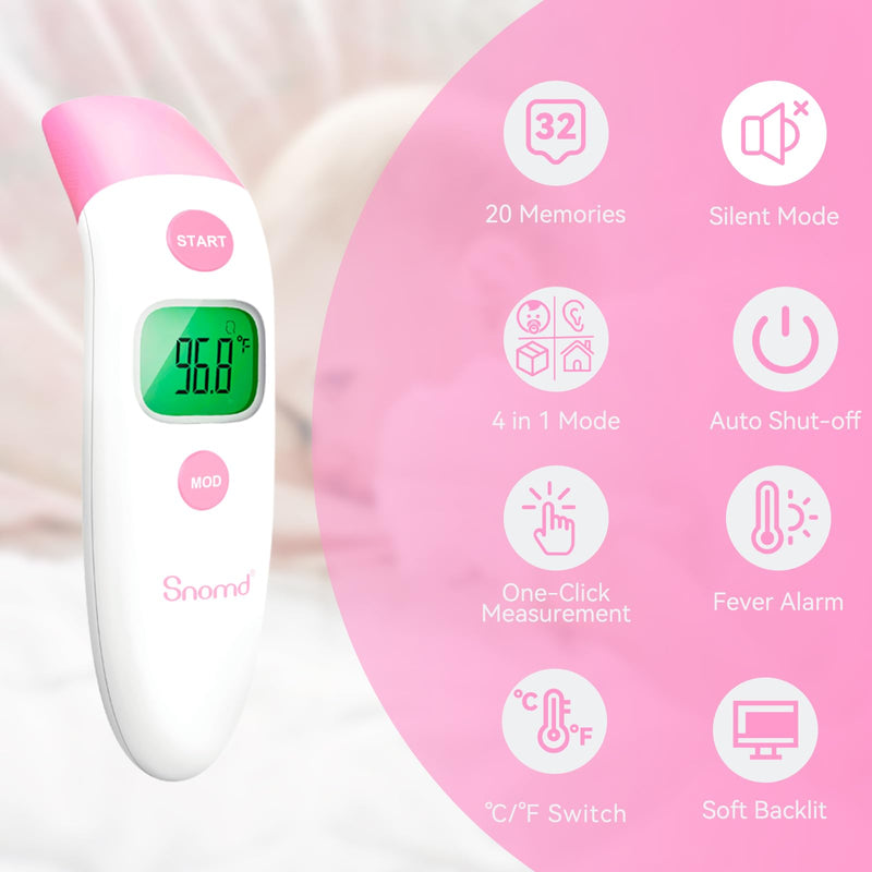 [Australia - AusPower] - [Value Bundle] Snomd Forehead Thermometer JXB-178 & Snomd Ear Thermometer for Adults and Kids ET003 