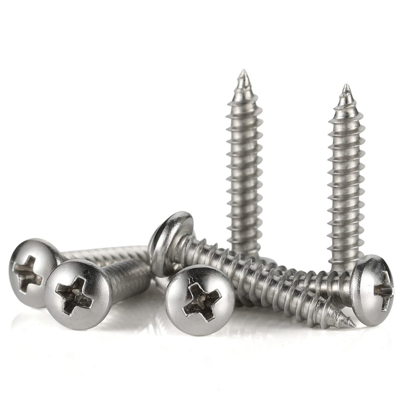 [Australia - AusPower] - #10 x 1" Pan Head Self Tapping Screw, Pan Head Sheet Metal Screws Wood Screws, Stainless Steel 304 (18-8), 100 Pack #10 x 1" 