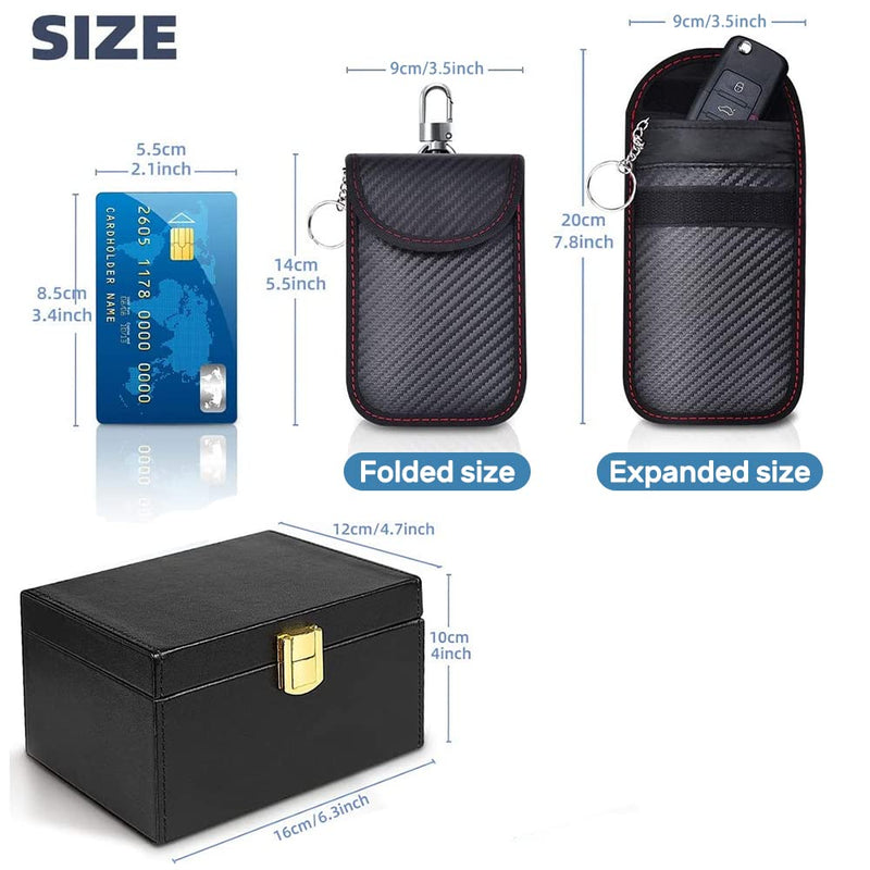 [Australia - AusPower] - Samfolk Faraday Box for Car Keys, Car Key Signal Blocking Box, Keyless Entry Car Key Safe Protector RFID Key Box RFID Anti-Theft Signal Blocking Cages M 