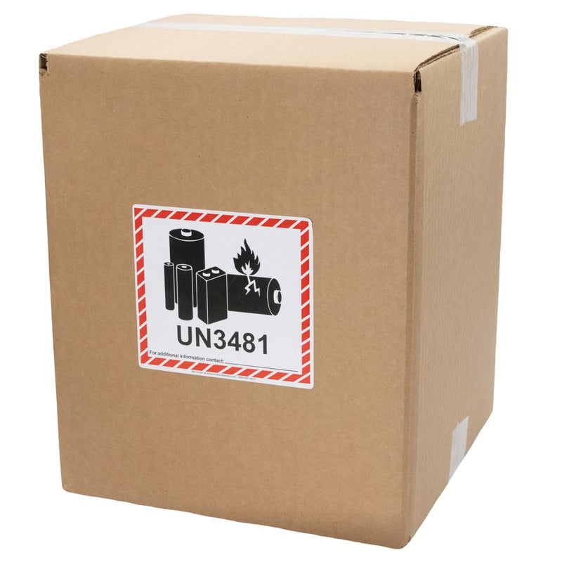UN3481 Caution Lithium Battery Labels 4.5 x 5 Inch 500 Adhesive Stickers