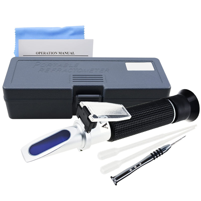 [Australia - AusPower] - Portable Clinical Refractometer with ATC for Urine Specific Gravity RI Measurement of Pet Dog Cat 1.000-1.060RI and Blood Serum Protein 2-14g/dl, Free Pipettes 