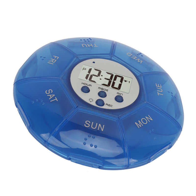 [Australia - AusPower] - Case with Alarm, Weekly Medicines Setting Up Voice Reminders with Recording Playback Function 7 Day Medication Times Dispenser The Elderly Blind Person 