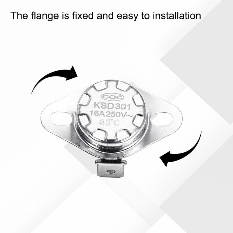 [Australia - AusPower] - uxcell KSD301 Thermostat 85℃/185°F 16A Normally Closed N.C Temperature Switch for Microwaves,Oven,Coffee Maker 4 Pcs,Ceramic Material 
