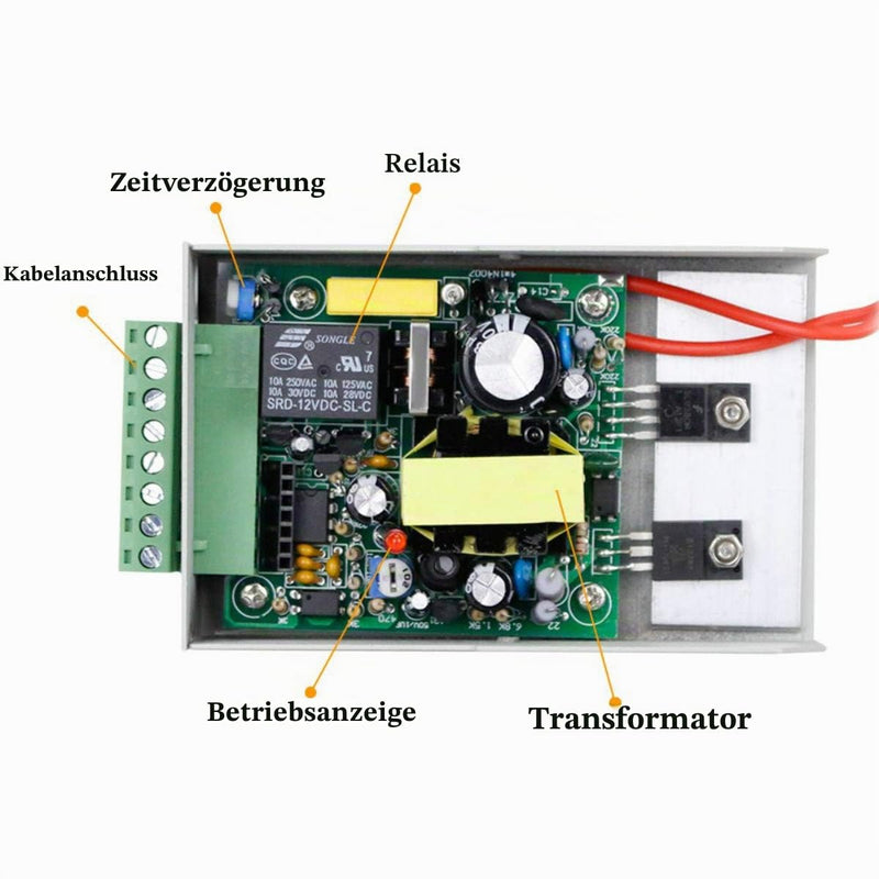 YAVIS Power Supply Door Access Control System Power Switch 3A 110-240V AC to 12V DC for Access Control System Door Lock with Time Delay K80 Power Supply-1