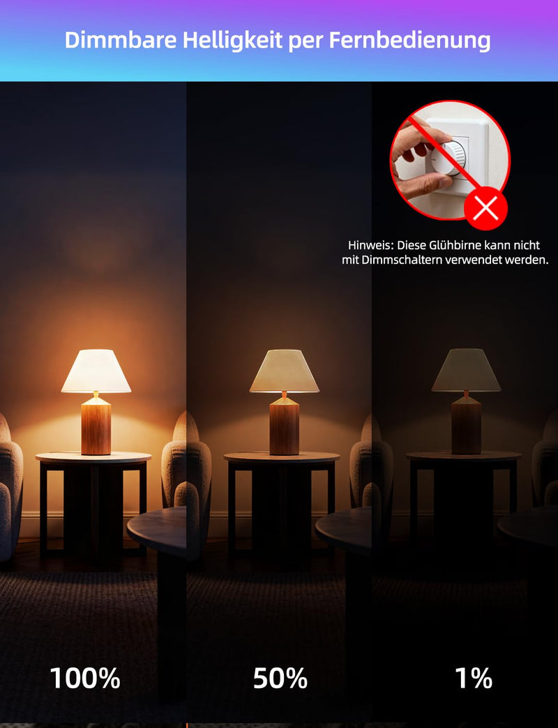 iLC LED Light Bulb Replaces 85W, 1000 Lumen, RGB Light Bulb With Remote Control, Color Change, Warm White (2700 Kelvin), Edison E27 1 piece (pack of 1)