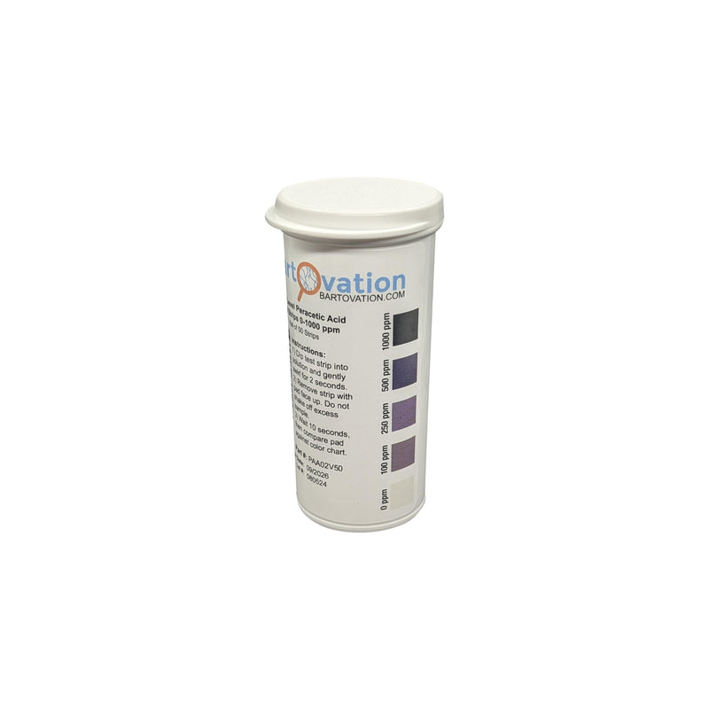 [Australia - AusPower] - Peracetic Acid Test Strips, High Level, 0-1000 ppm [Vial of 50 Strips] 