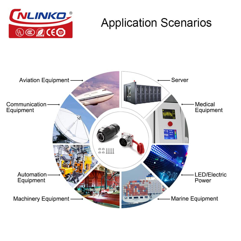 [Australia - AusPower] - CNLINKO LP-24 24 Pin Waterproof Connector 5A 250V AC Quick Plug Circular Connector PBT Plastic Shell Fast Release Aviation Connector M24 Flange Socket (24 Pin) M24 Pin Connectors 