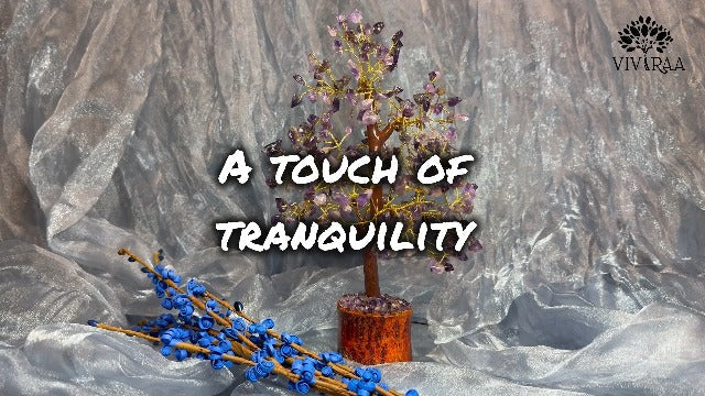 Seven Chakra Tree of Life – Handcrafted Healing Crystal Gemstone for Spiritual Balance, Good Luck, Wealth & Prosperity - Feng Shui Gift for Men Women Friends & Housewarming Office Home Decor 7 Chakra Wooden Base Golden Wire