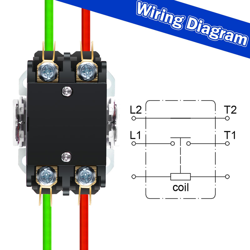 [Australia - AusPower] - Dreyoo Carrier HVAC Motor Contactor, 24V 30 Amp Coil 2 Pole Replacement Relays Compatible with C230b, Air Conditioner, Heat Pump, Refrigeration Systems 