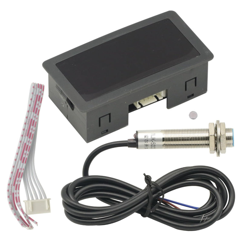 [Australia - AusPower] - Tachometer 4 Digital LED Tach RPM Speed Meter,Digital Speedometer with Hall Proximity Switch Sensor NPN 