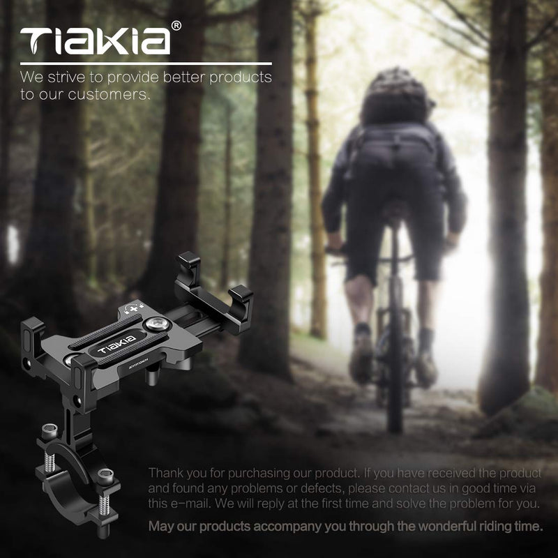 [Australia - AusPower] - Tiakia Bike Phone Mount - Universal Motorcycle Mount Anti Shake & Anti-Theft, Face & Touch ID Bicycle Phone Holder 360° Rotation for 4.5-7 inches Smartphone black 