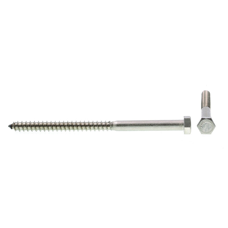 Prime-Line 9056579 Hex Lag Screws, 3/8 In. X 6 In., Grade 18-8 Stainless Steel (10 Pack)