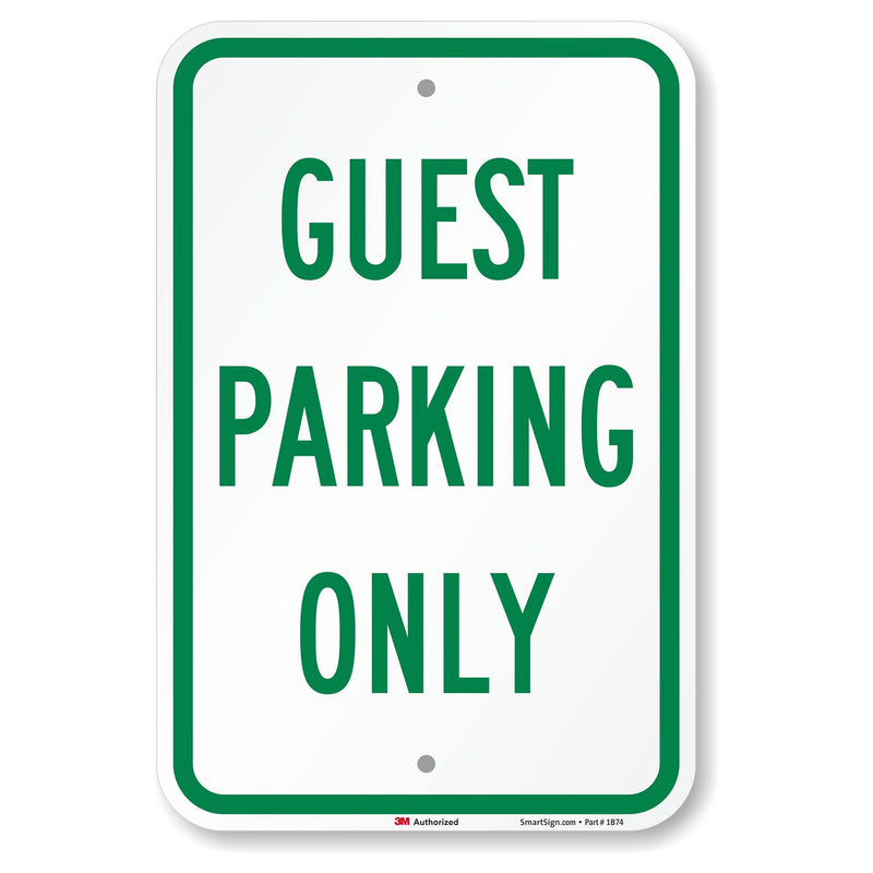 SmartSign "Guest Parking Only" Sign | 12" x 18" 3M Engineer Grade Reflective Aluminum