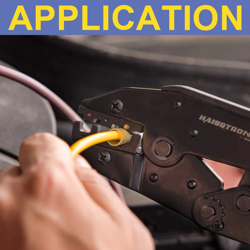 [Australia - AusPower] - haisstronica 100pcs #10 Blue Marine Grade Heat Shrink Ring Connectors,16-14 Gauge Tinned Red Copper 0.7mm Ring Terminals Connectors,Brazed-Seam Insulated Electrical Crimp Wire Terminals Ring #10 100 