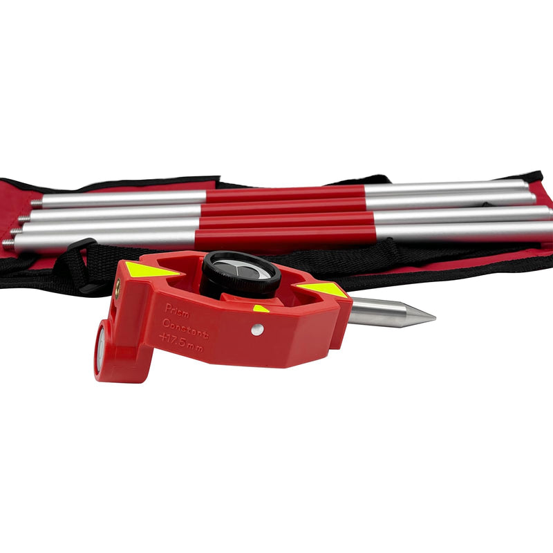 [Australia - AusPower] - Surveying Prism Pole Mini Prism Pole for Total Station with Extendable Aluminum Pole 25.4mm Diameter Offset 17.5mm GMP111 Prism Surveying Kit (17.5mm) 