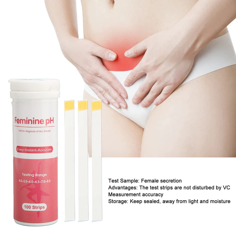 [Australia - AusPower] - Pack of 100 Disposable PH Test Strips for Vaginal Health, PH Test Strips for Women, Monitor Female Vaginal Intimate Health, Prevent Infections, Accurate 