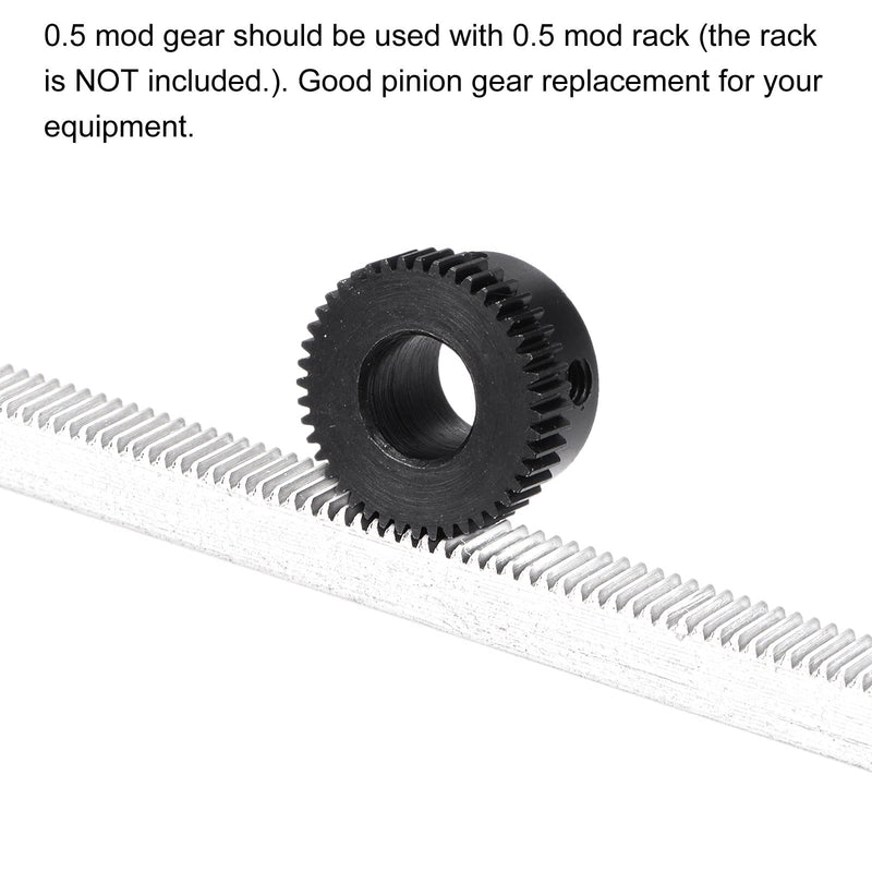 [Australia - AusPower] - uxcell Pinion Gear Set, 45# Carbon Steel Motor Rack Spur Gear with Step Black, 0.5 Mod 28T 6mm Bore 15mm Outer Dia, M3 Set Screws Included 