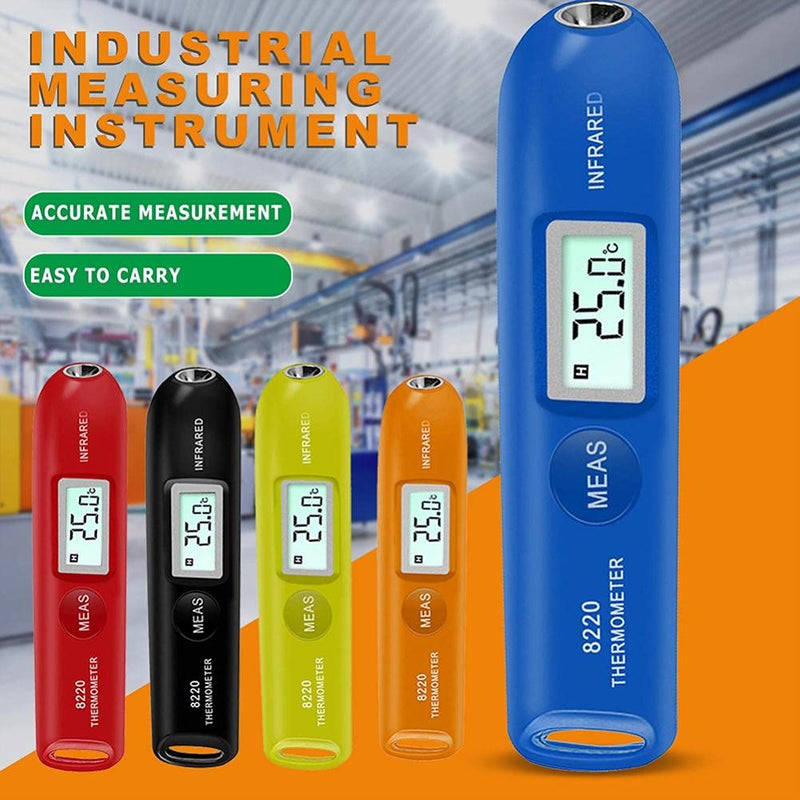 [Australia - AusPower] - Contactless Mini Digital Infrared Thermometer Handheld Portable Pocket Temperature Pen with LCD Display for Industrial Use Accurate Readings in Celsius and Fahrenheit Wide Range -50°C to 220°C 