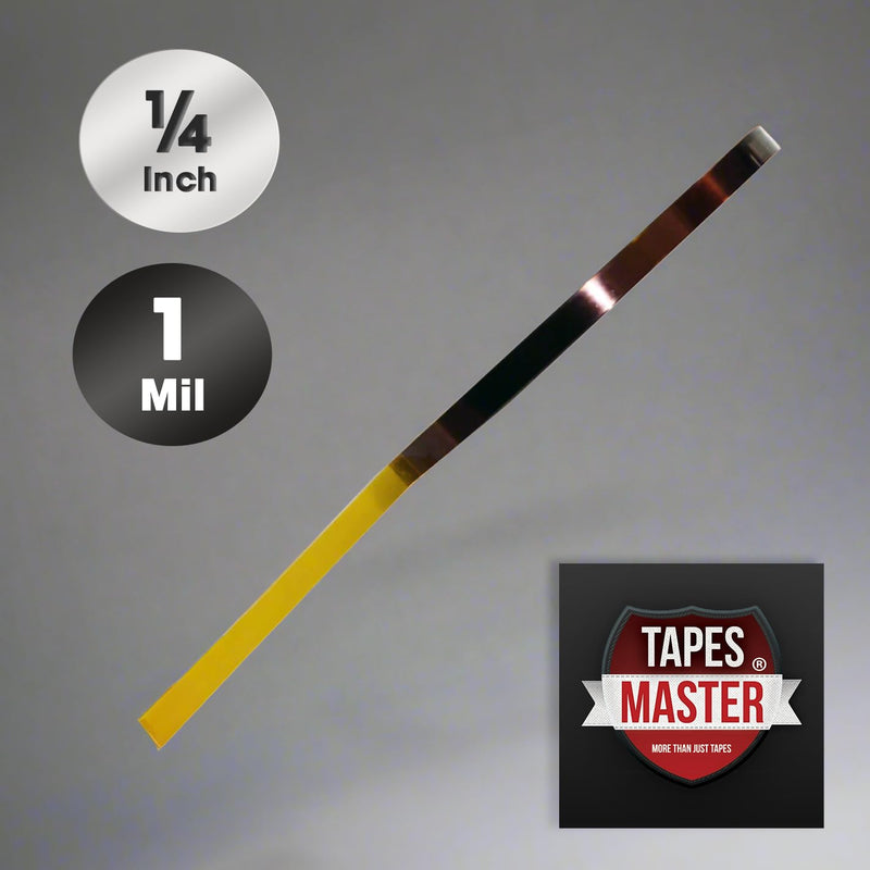 Tapes Master 1/4" x 36 Yds 1 Mil Kapton Tape - Polyimide High Temperature Heat Rresistant Tape with Silicone Adhesive - No Residue 1/4" X 36 Ydse